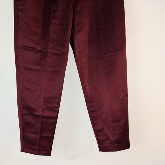 NWT ASOS Glam Slim Leg Trouser Pants Maroon - Picture 5 of 11